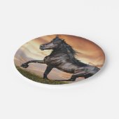 美しい黒馬 ペーパープレート (アングル)