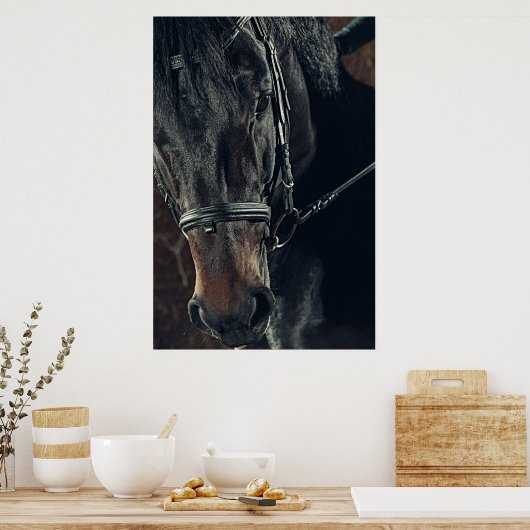 美しい黒馬 ポスター (キッチン)