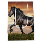 美しい黒馬 ミディアムペーパーバッグ (裏面)