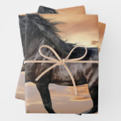 美しい黒馬 ラッピングペーパーシート (インサイチュ)