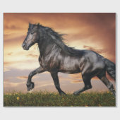 美しい黒馬 ラッピングペーパー (フラット)