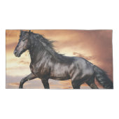 美しい黒馬 枕カバー (裏面)