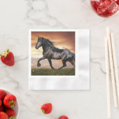 美しい黒馬 縁ありカクテルナプキン (インサイチュ)