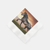 美しい黒馬 縁ありカクテルナプキン (角)