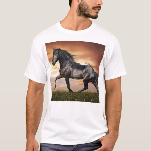 美しい黒馬 Tシャツ (正面)