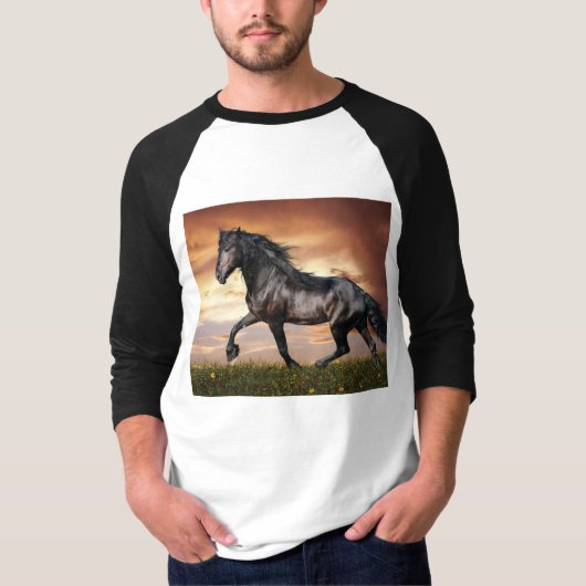 美しい黒馬 Tシャツ (正面)