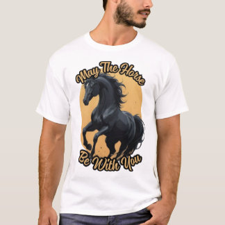 美しい黒馬Tシャツ Tシャツ
