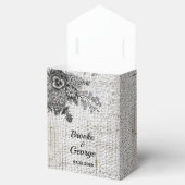 美しい黒/灰色の花の結婚式の引き出物ボックス フェイバーボックス (オープン)