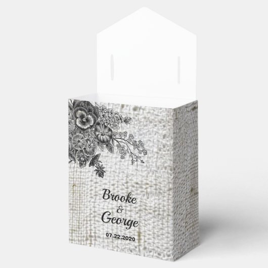 美しい黒/灰色の花の結婚式の引き出物ボックス フェイバーボックス (オープン)