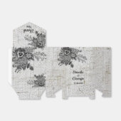 美しい黒/灰色の花の結婚式の引き出物ボックス フェイバーボックス (折り畳みなし)