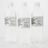 美しい黒/灰色の花水瓶ラベル ペットボトルラベル (ボトル)