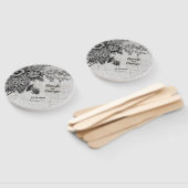 美しい黒/灰色の花結婚の手扇 ハンドファン (組立なし)