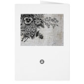 美しい黒/灰色の花結婚式サンキューカード (裏面)