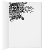 美しい黒/灰色の花結婚式サンキューカード (内側 (右))