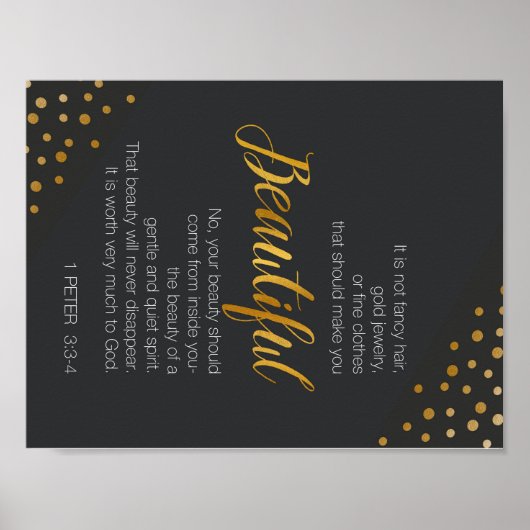 美しい1ペテロ3聖なる書物、 経典詩 ポスター (正面)