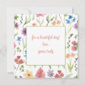 美しい1日の感謝 花と蝶 サンキューカード (裏面)