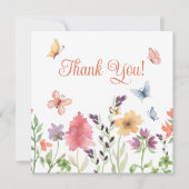 美しい1日をありがとう 花々と蝶々 サンキューカード (正面)