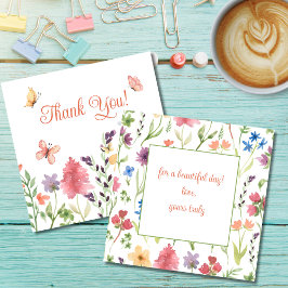 美しい1日をありがとう 花々と蝶々 サンキューカード