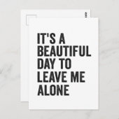 美しい1日、ひとりでいてくれ 面白いプレゼント ポストカード (正面/裏面)