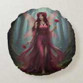 美しい1月ガーネット妖精 ラウンドクッション (裏面)