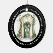 美しい1番目の家を一緒に、グリーンドア セラミックオーナメント (左)