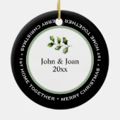 美しい1番目の家を一緒に、グリーンドア セラミックオーナメント (裏面)