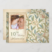 美しい10周年記念の写真招待状 招待状 (正面/裏面)