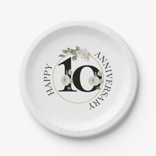 美しい10周年記念 ペーパープレート (正面)