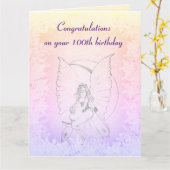 美しい100番目の誕生日デザイン カード (黄色い花)