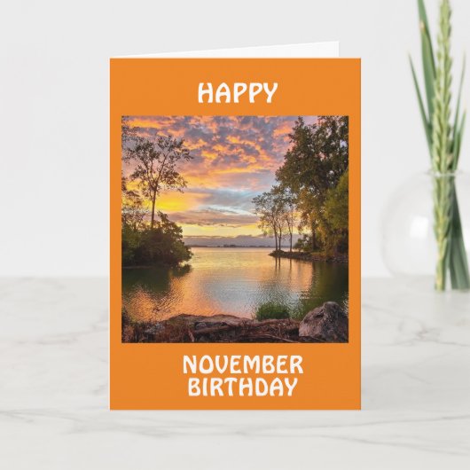 *美しい11月の誕生日グリーティング*誕生日 シーズンカード (正面)