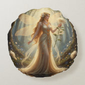 美しい11月トパーズフェアリー ラウンドクッション (裏面)