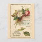 美しい1900年代初頭のヴィンテージ誕生日グリーティング ポストカード (正面)