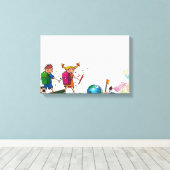 美しい2人の生徒 – | Zazzle_Growshop。 キャンバスプリント (インサイチュ (ウッドフロア))