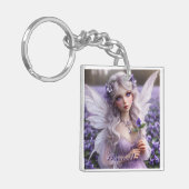 美しい2月の妖精のバイオリン キーホルダー (正面左)