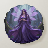 美しい2月アメジスト妖精 ラウンドクッション (裏面)