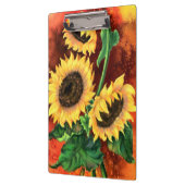 美しい3つのひまわりクリップボ絵画ード クリップボード (左)