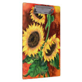 美しい3つのひまわりクリップボ絵画ード クリップボード (右)