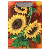 美しい3つのひまわりクリップボ絵画ード クリップボード (正面)