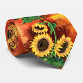 美しい3つのひまわりネックタイ ネクタイ (ロール)