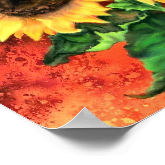 美しい3つのひまわりポスタ絵画ー – 's ポスター (角)