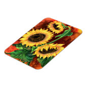 美しい3つのひまわりマグネット絵画- s マグネット (左側)