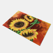 美しい3つのひまわり絵画- s ドアマット (アングル)