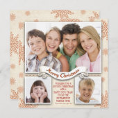 美しい3枚の写真メリークリスマスフォトカード シーズンカード (正面/裏面)