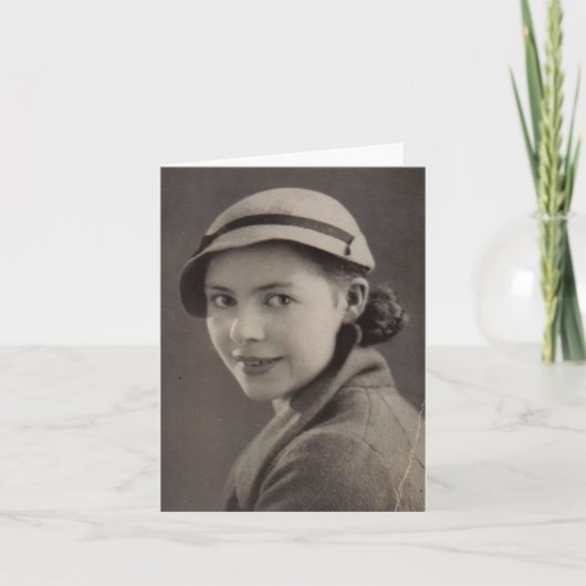 美しい30年代の女性の古い白黒写真 カード (正面)