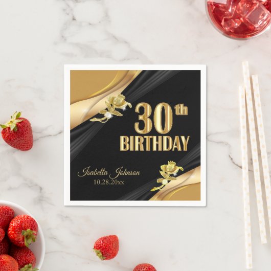 美しい30歳の誕生日 スタンダードカクテルナプキン (インサイチュ)