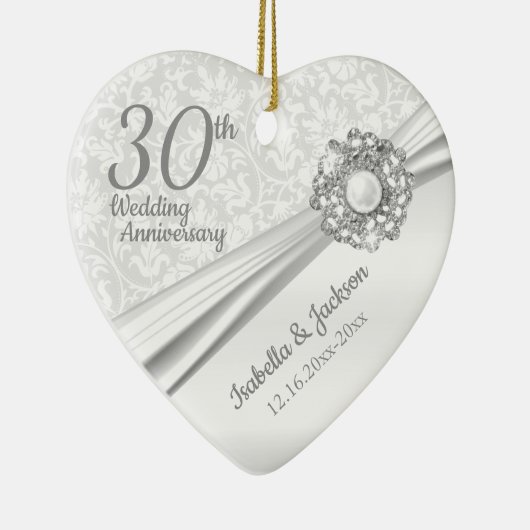 美しい30th真珠の宝石記念日 セラミックオーナメント (右)