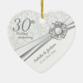美しい30th真珠の宝石記念日 セラミックオーナメント (正面)