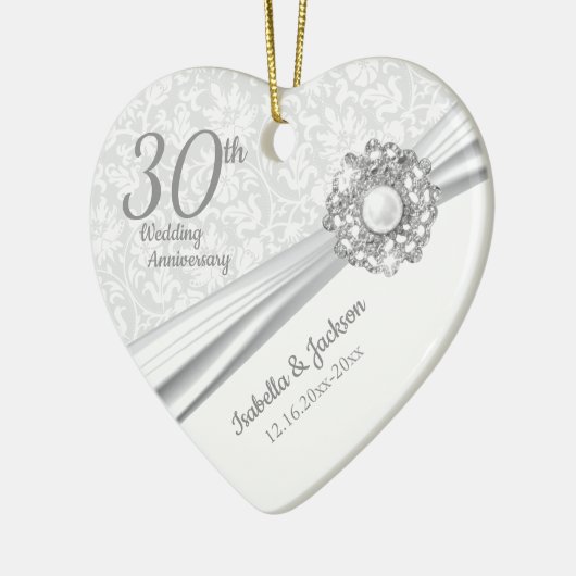 美しい30th真珠の宝石記念日 セラミックオーナメント (左)