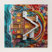 美しい3Dジンジャーブレッドハウスクリスマス ジグソーパズル (横)