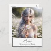 美しい4月の妖精のデイジーはがき ポストカード (正面/裏面)